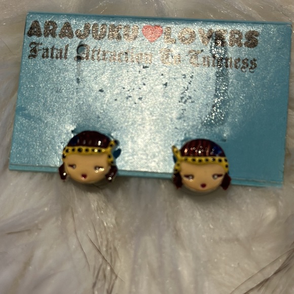 Vintage Harajuku Lovers Angel Face Pierced Earrings - Picture 4 of 4